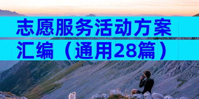 志愿服务活动方案 汇编（通用28篇）